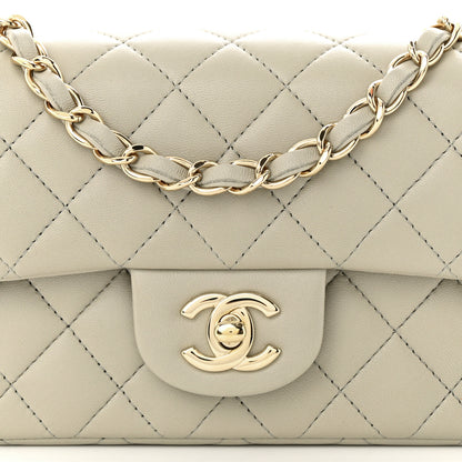 Chanel Lambskin Quilted Mini Rectangular Flap Grey 8 of 11