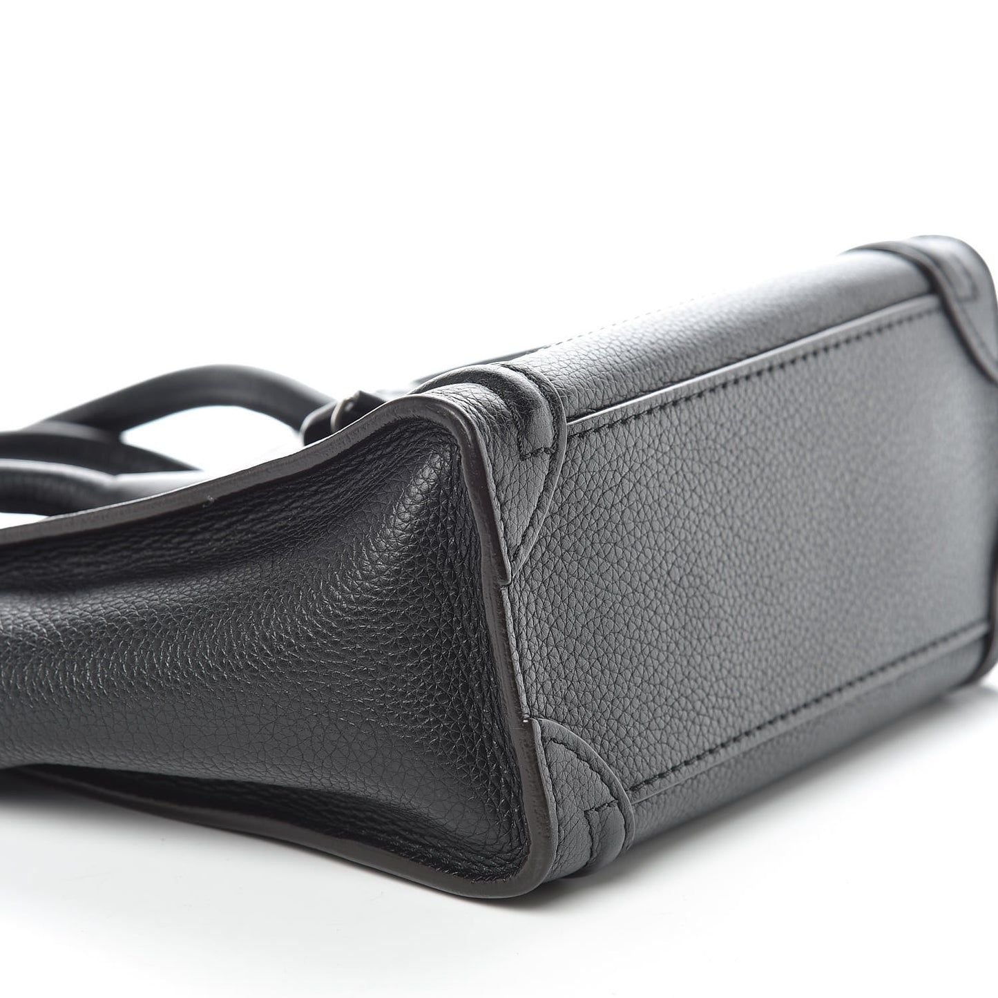Drummed Calfskin Nano Luggage Black