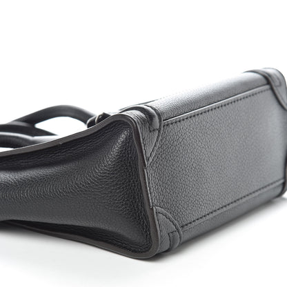 Celine Drummed Calfskin Nano Luggage Black 5 of 8