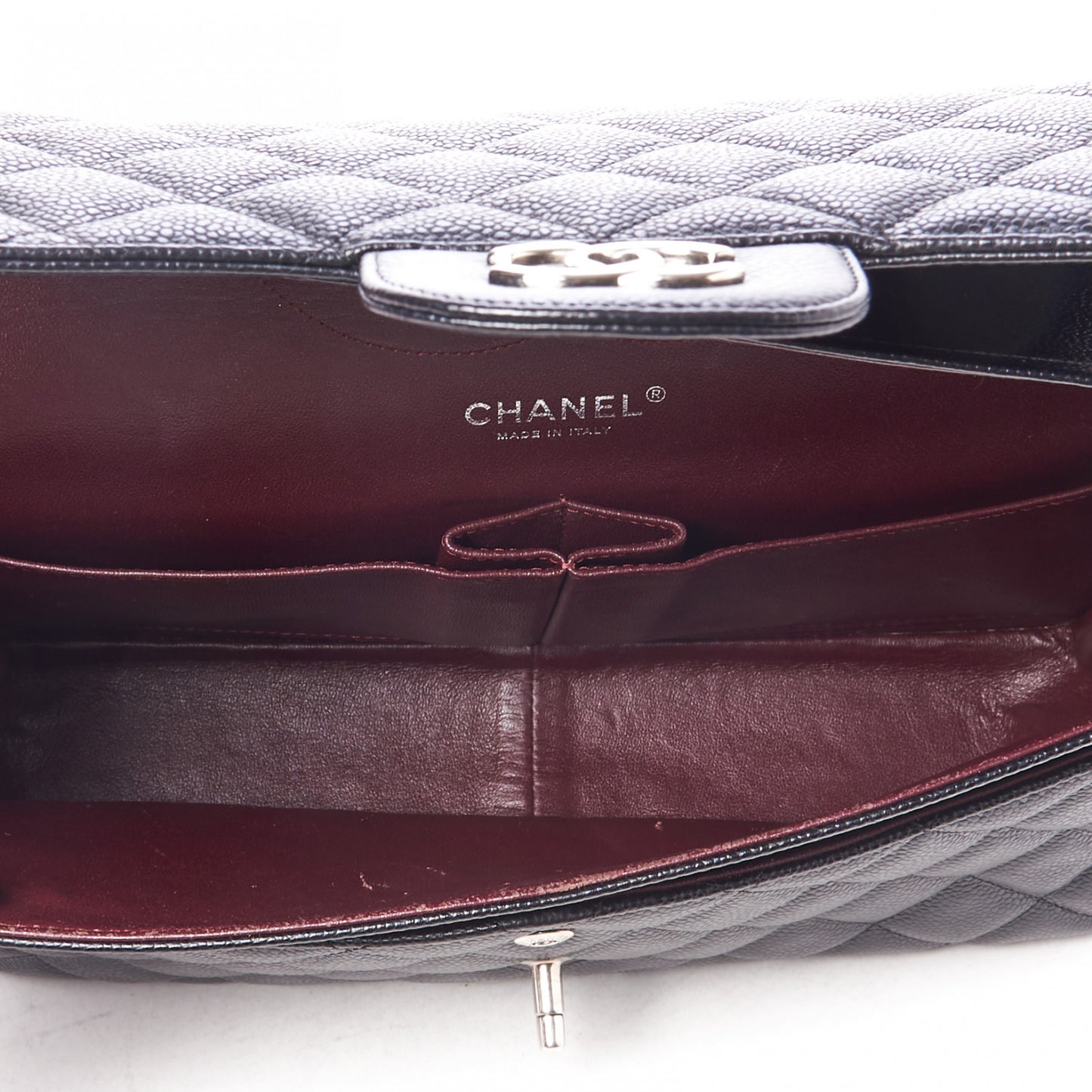 Caviar Quilted Jumbo Double Flap Black