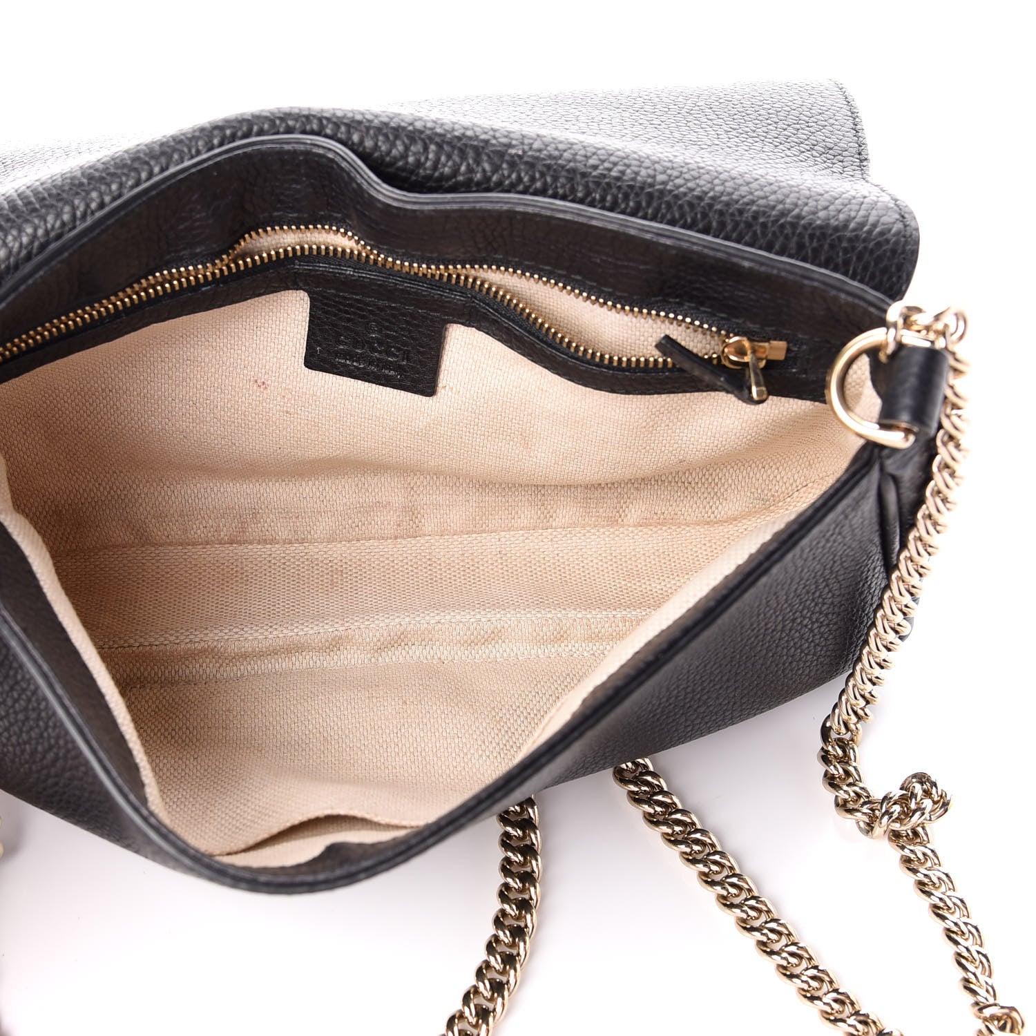 Gucci Pebbled Calfskin Medium Soho Flap Crossbody Black 5 of 9