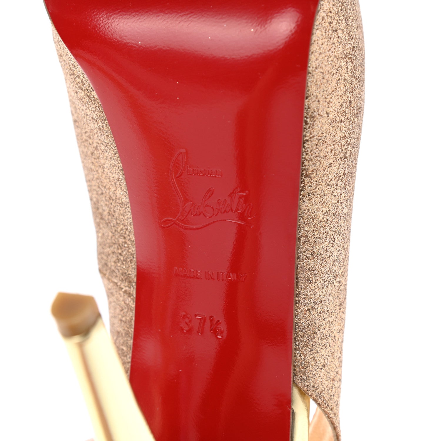 Christian Louboutin Glitter No Prive 120 Pumps 37.5 Gold 6 of 7