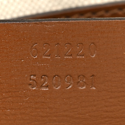 Gucci GG Supreme Monogram Azalea Calfskin Small Horsebit 1955 Top Handle Bag Beige Ebony Brown Sugar 7 of 12