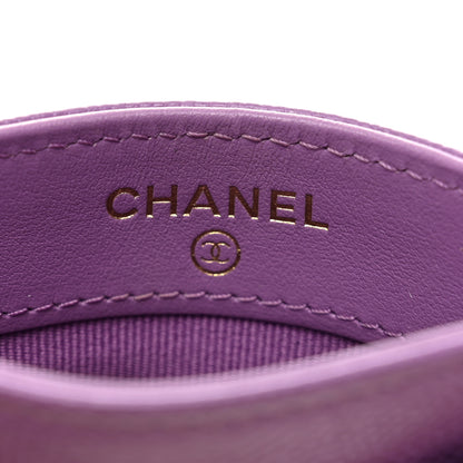 Chanel Caviar Quilted Card Holder Purple 6 of 10