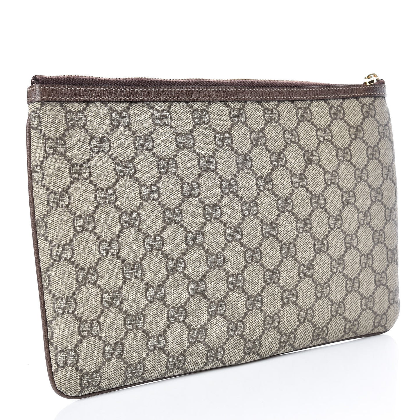 GG Supreme Monogram Large Ophidia Pouch Clutch Brown