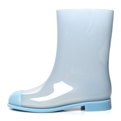 Chanel Rubber Rain Boots 38 Light Blue 1 of 8