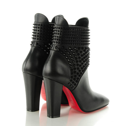 Christian Louboutin Calfskin Praguoise Spikes 120 Booties Black 38 4 of 7