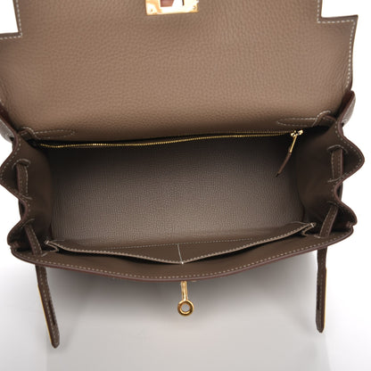 Hermes Togo Kelly Retourne 28 Etoupe 24 of 30