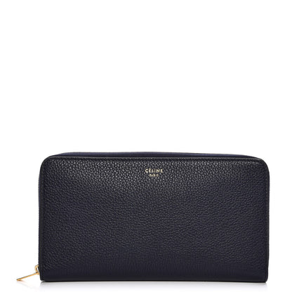 Celine Calfskin Large Zip Around Multifunction Wallet Midnight 1 of 7