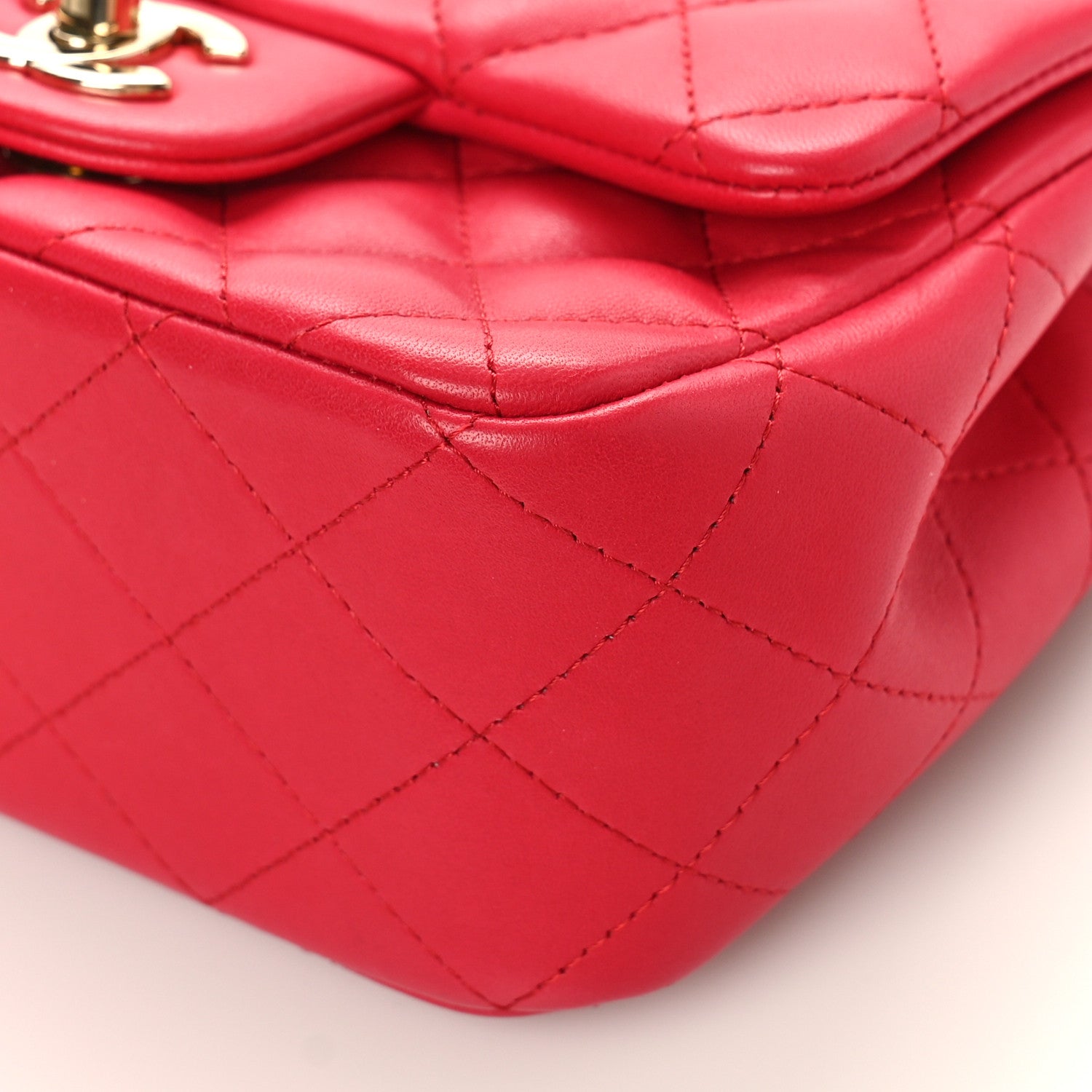 Chanel Lambskin Quilted Mini Square Flap Red 9 of 9