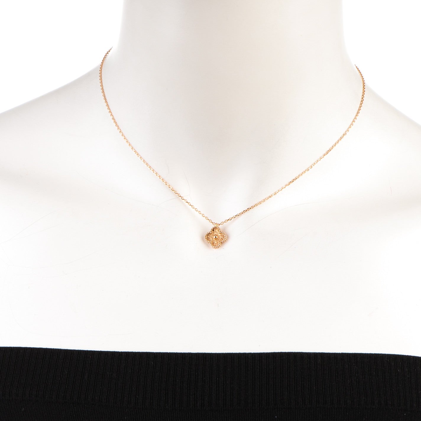 Van Cleef & Arpels 18K Yellow Gold Sweet Alhambra Pendant Necklace 2 of 7