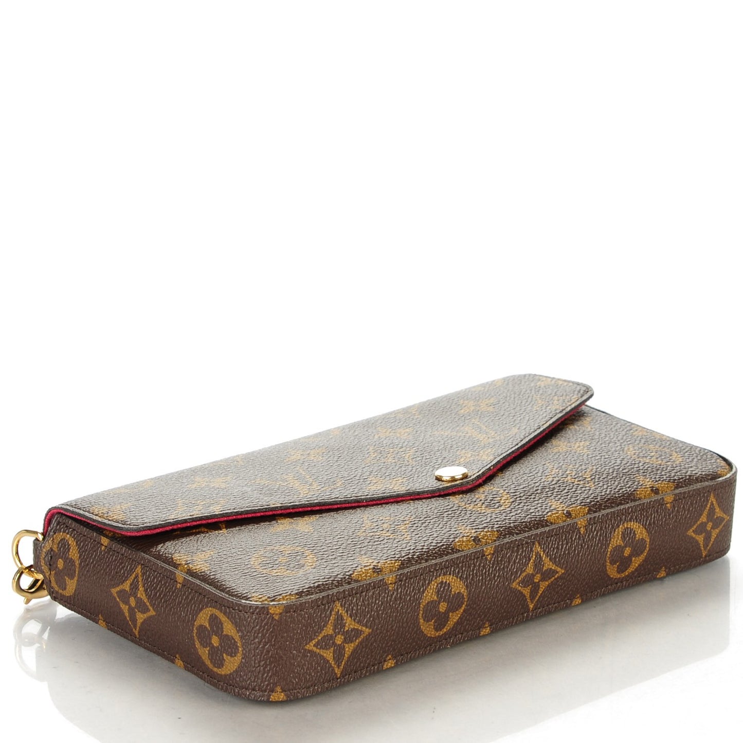 Monogram Pochette Felicie Chain Wallet Fuchsia