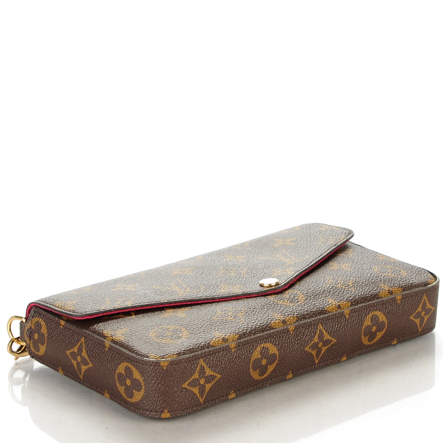 Louis Vuitton Monogram Pochette Felicie Chain Wallet Fuchsia 5 of 9