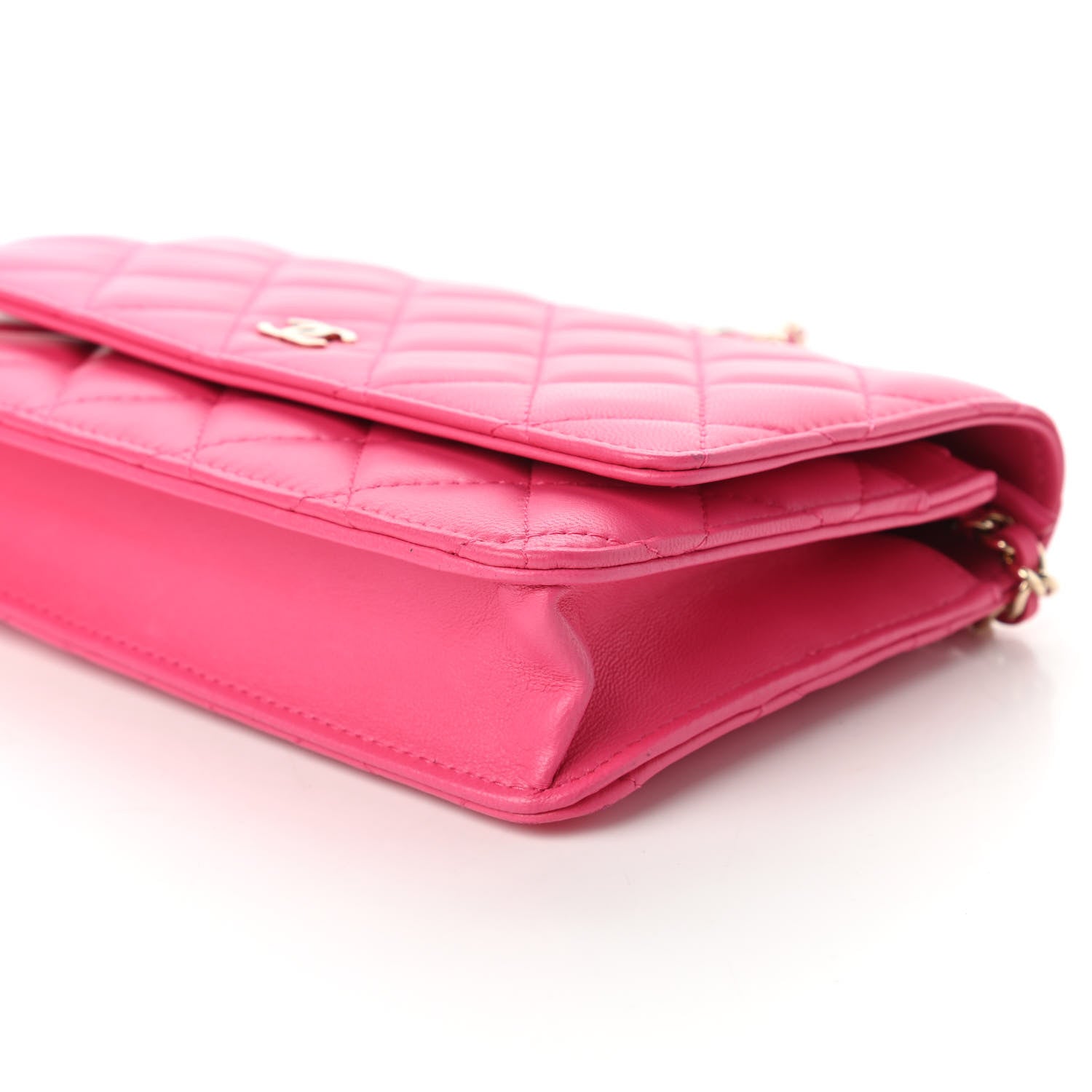 Chanel Lambskin Quilted Wallet On Chain WOC Pink 7 of 12