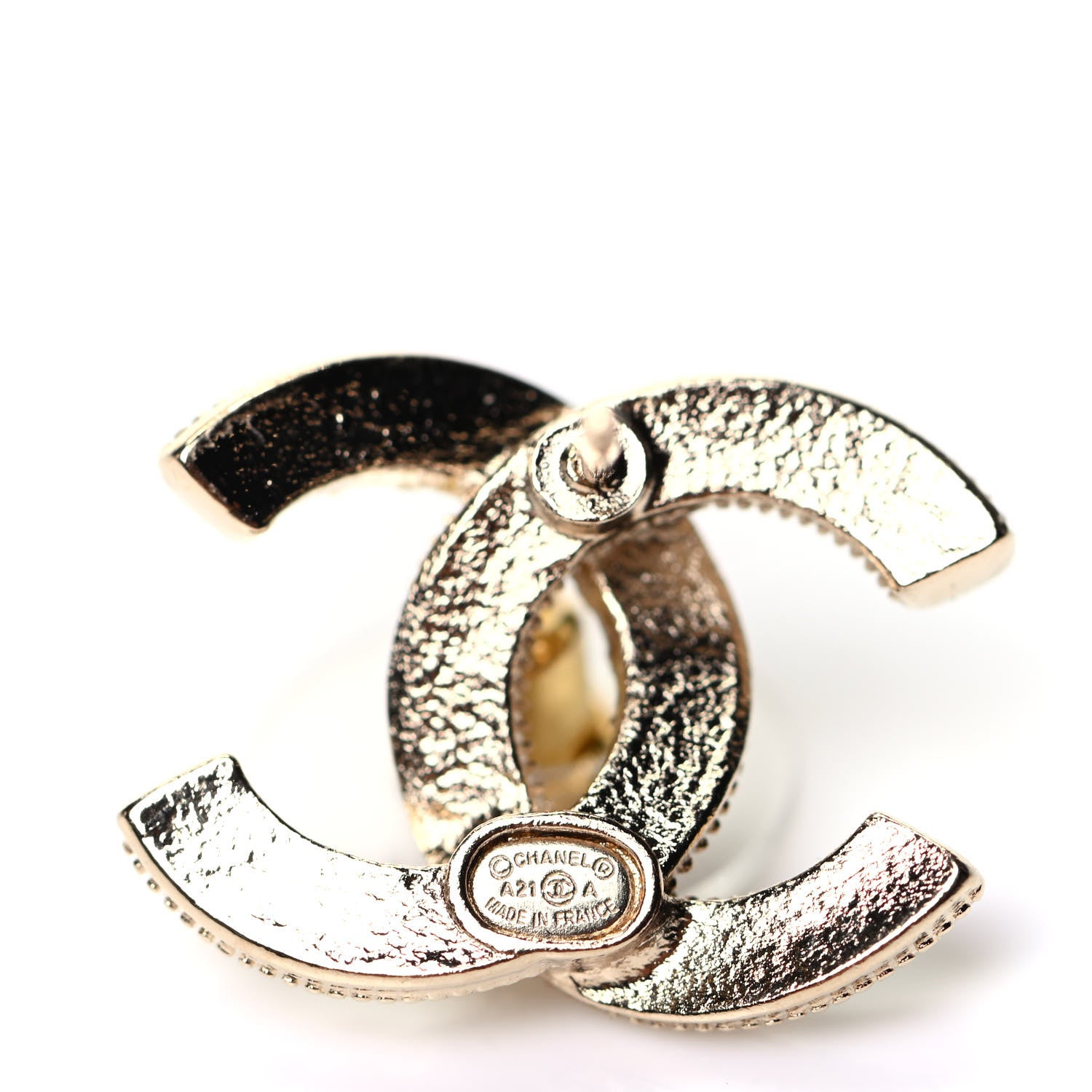 Chanel Resin Pearl CC Earrings Gold Black 5 of 5