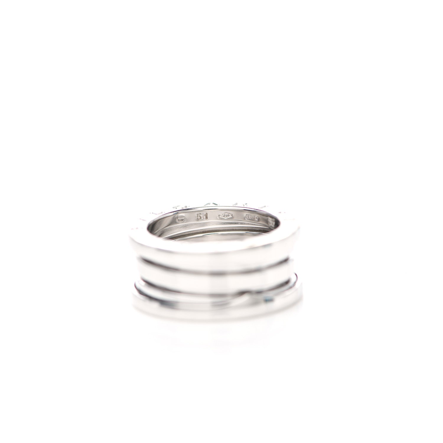 Bulgari 18K White Gold B.Zero1 Three-Band Ring 51 5.75 5 of 6