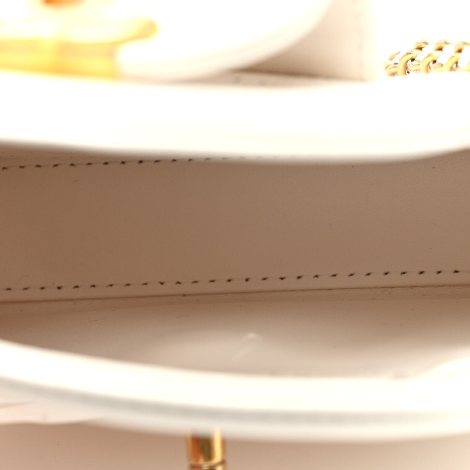 Chanel Shiny Aged Calfskin Quilted Mini Nano Kelly Shopper White 5 of 11