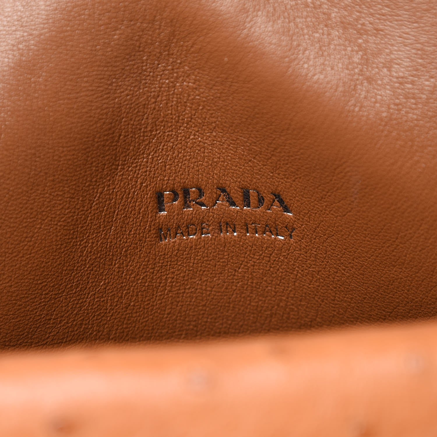 Prada Ostrich Convertible Top Handle Tote Cognac 7 of 10