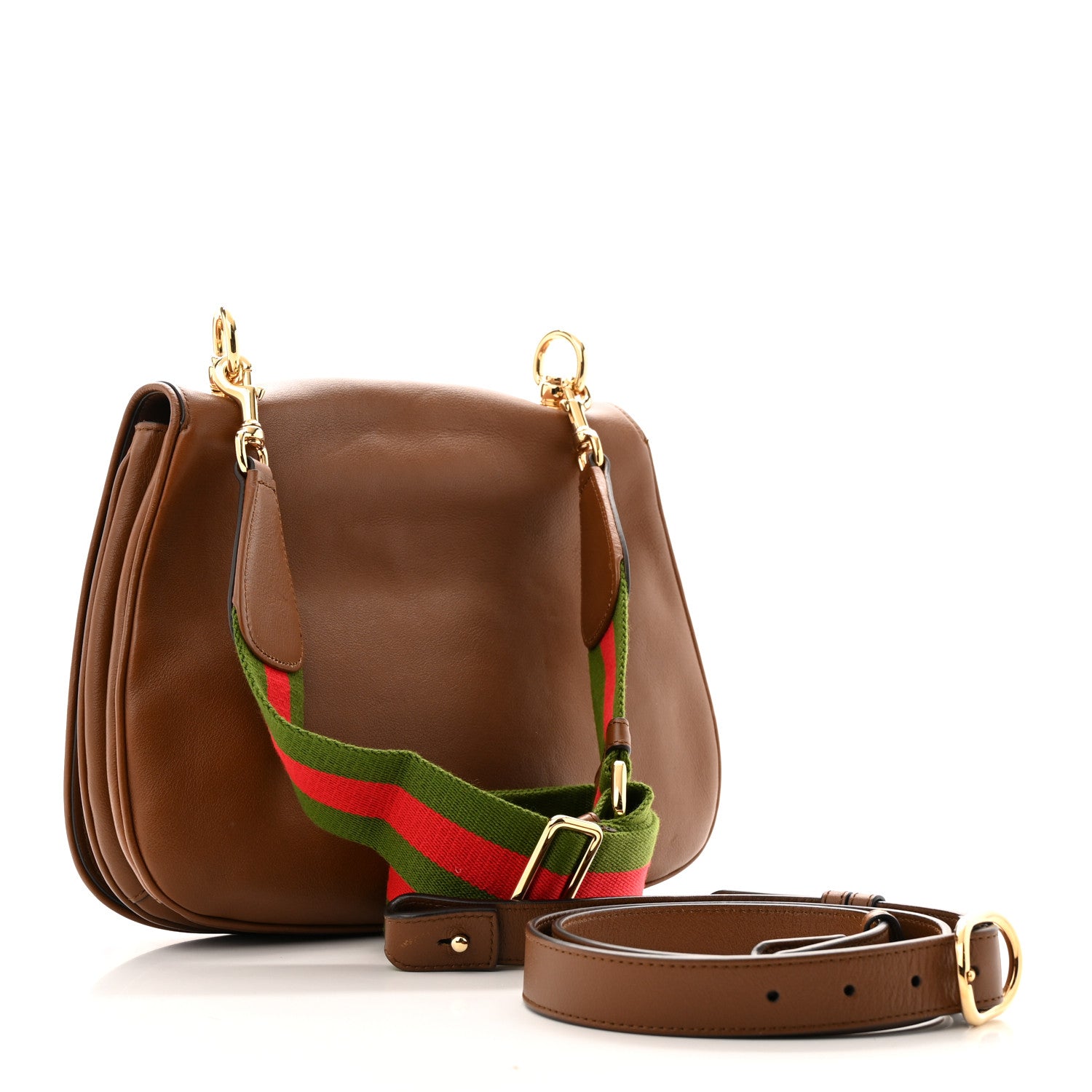 Gucci Roxy Calfskin Web Medium Blondie Shoulder Flap Bag Cuir 3 of 15