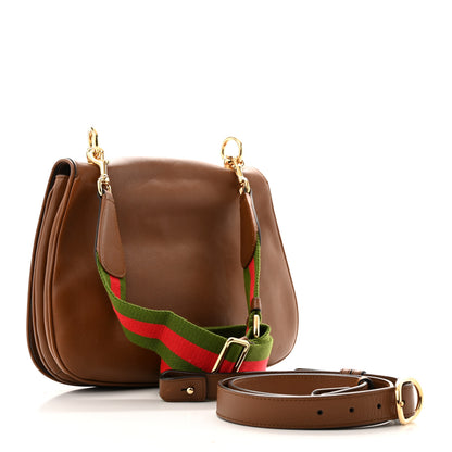 Gucci Roxy Calfskin Web Medium Blondie Shoulder Flap Bag Cuir 3 of 15