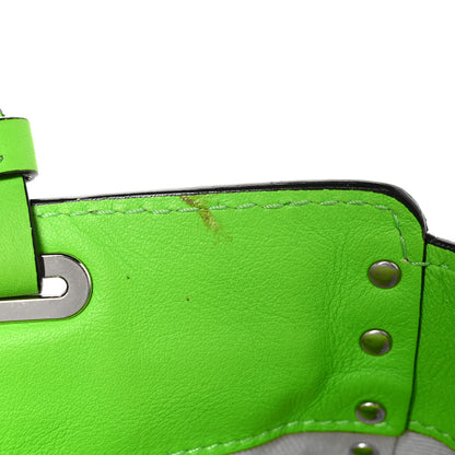 Valentino Garavani Vitello Medium Rockstud Tote Green Fluo 9 of 9