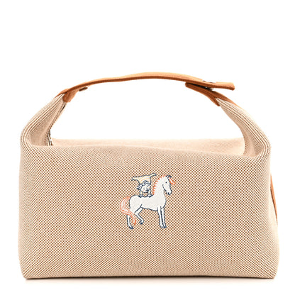 Hermes Canvas Large Bride-A-Brac Cabriole Case Biscuit 1 of 10