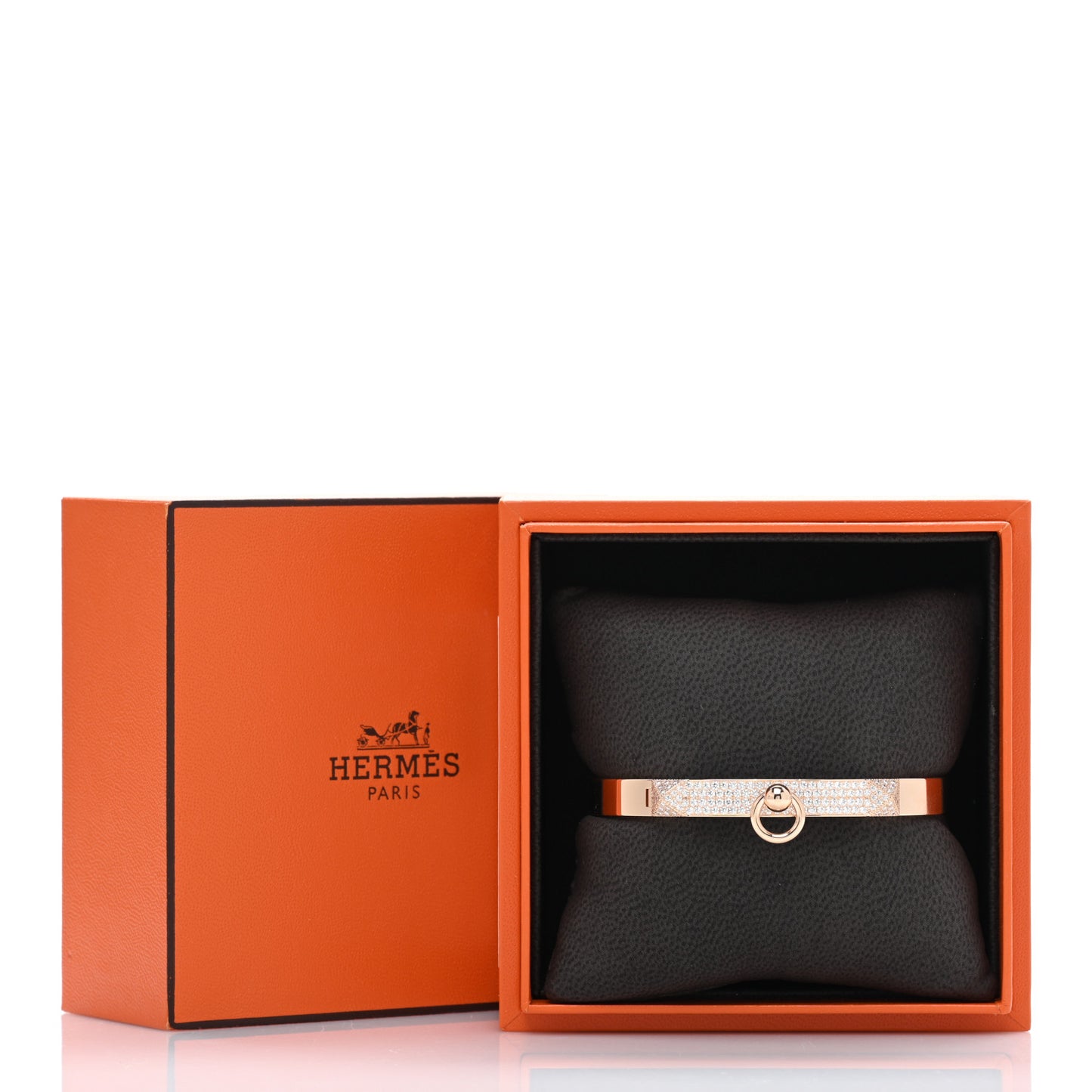 18K Rose Gold Diamond PM Collier De Chien Pave Bracelet SH