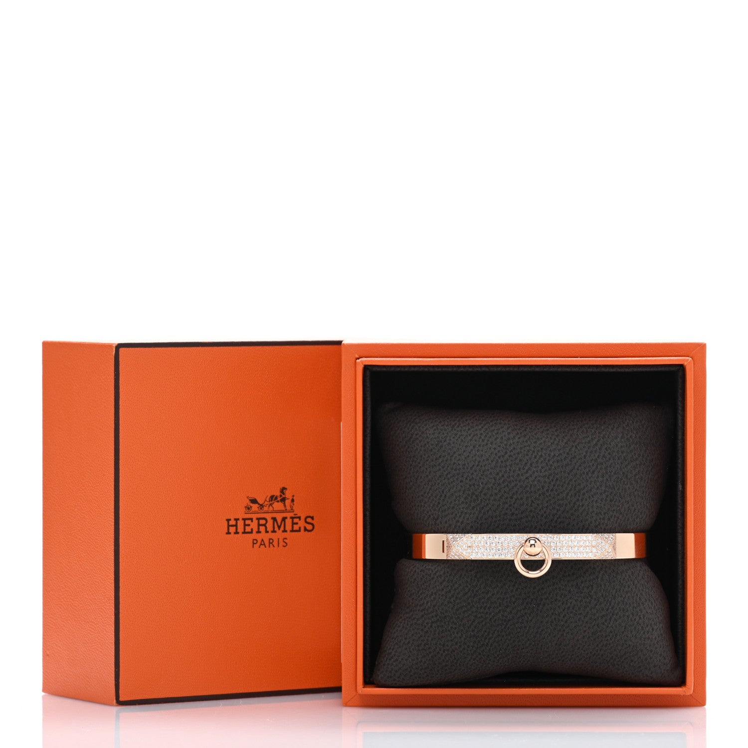 Hermes 18K Rose Gold Diamond PM Collier De Chien Pave Bracelet SH 4 of 4