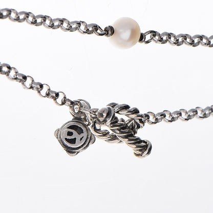 David Yurman Sterling Silver Freshwater Pearl Bead Chain Necklace 7 of 7