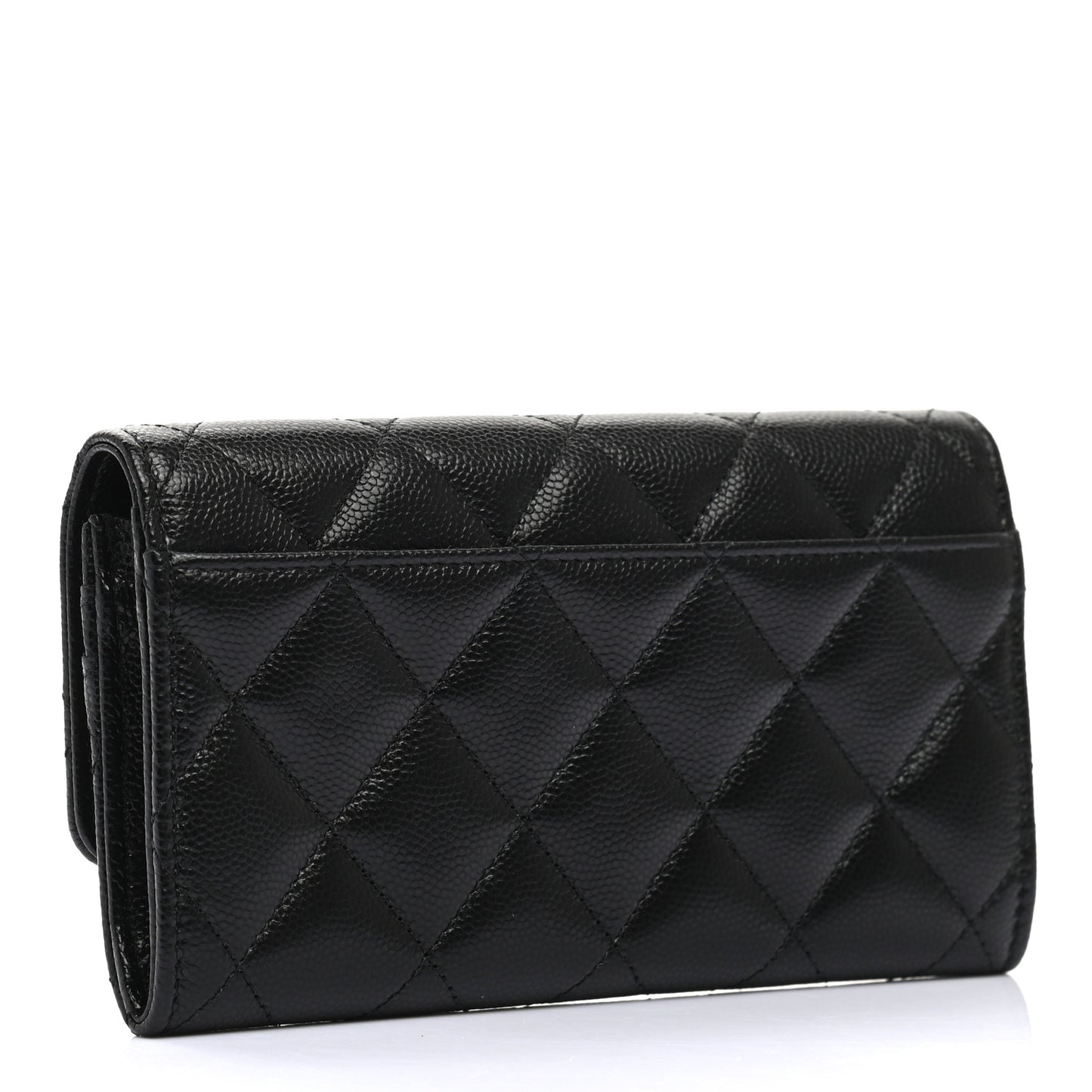 Caviar Quilted Pearl Coco Candy Wallet Black