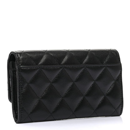 Chanel Caviar Quilted Pearl Coco Candy Wallet Black 3 of 8
