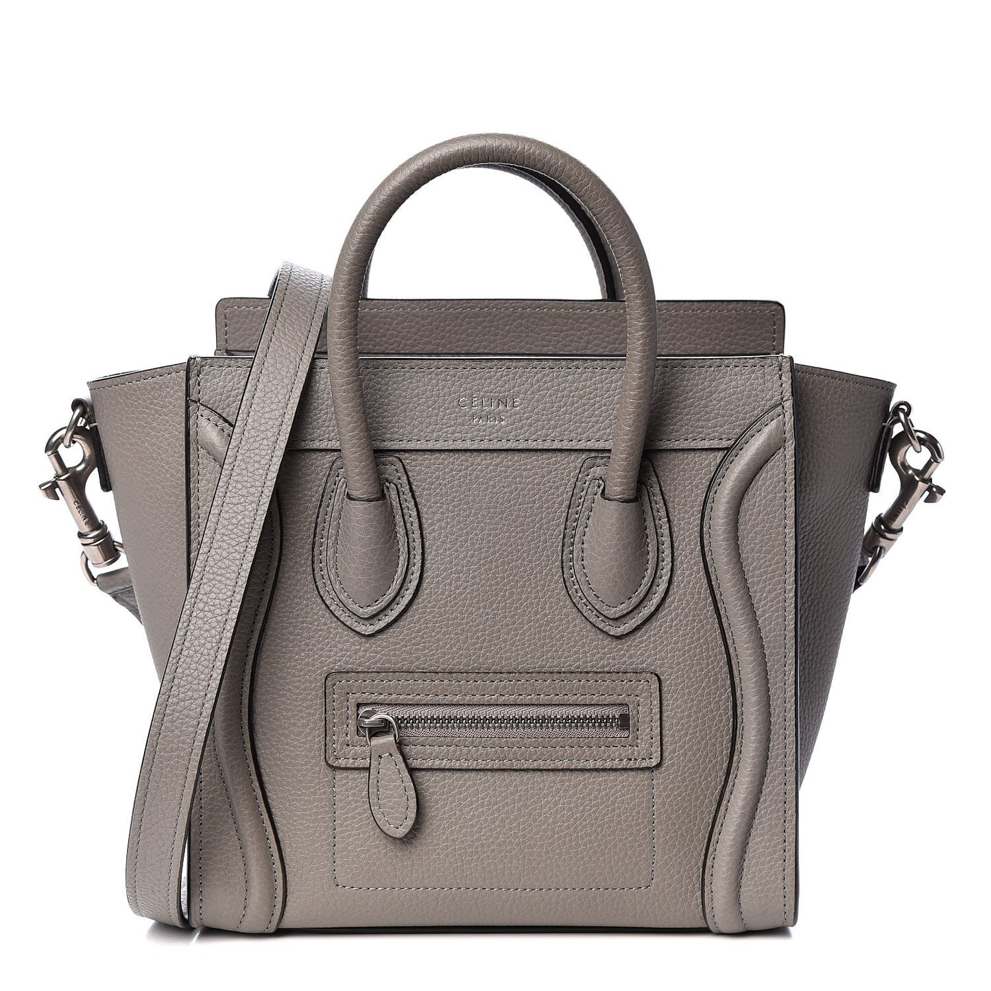 Drummed Calfskin Nano Luggage Grey