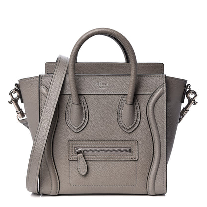 Celine Drummed Calfskin Nano Luggage Grey 1 of 8