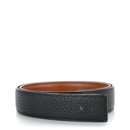 Hermes Togo Box 32mm Belt Strap 70 Black Noisette 1 of 4