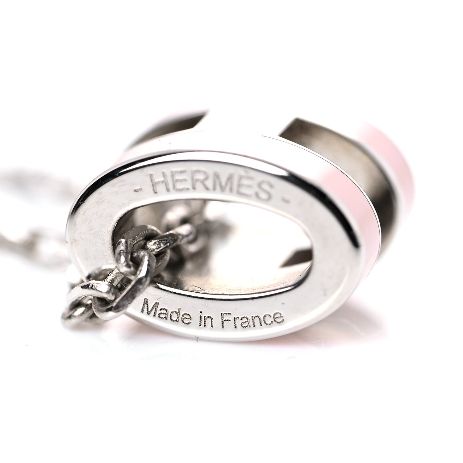 Hermes Palladium Mini Pop H Pendant Necklace Rose Dragee 7 of 9