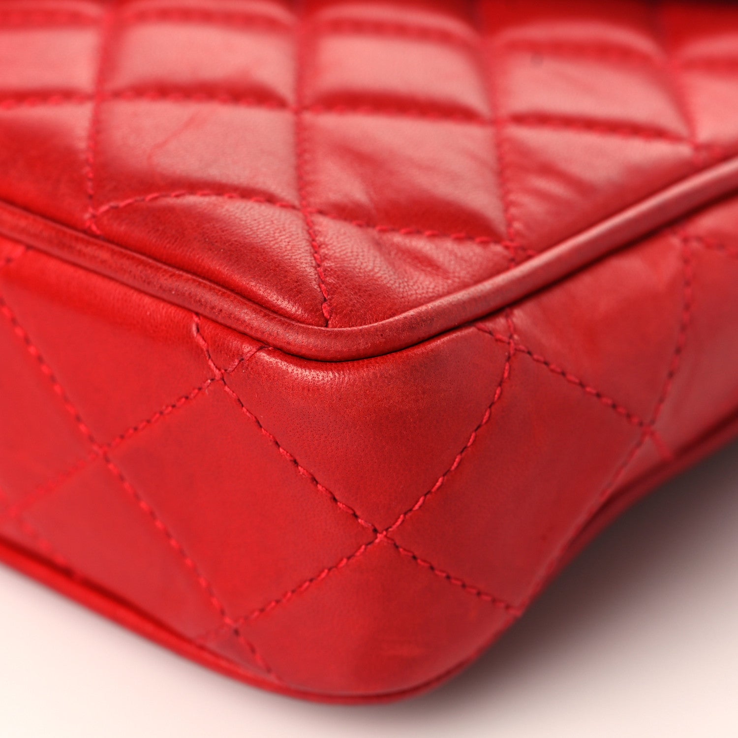 Chanel Lambskin Quilted Flap Tassel Camera Case Red 9 of 13