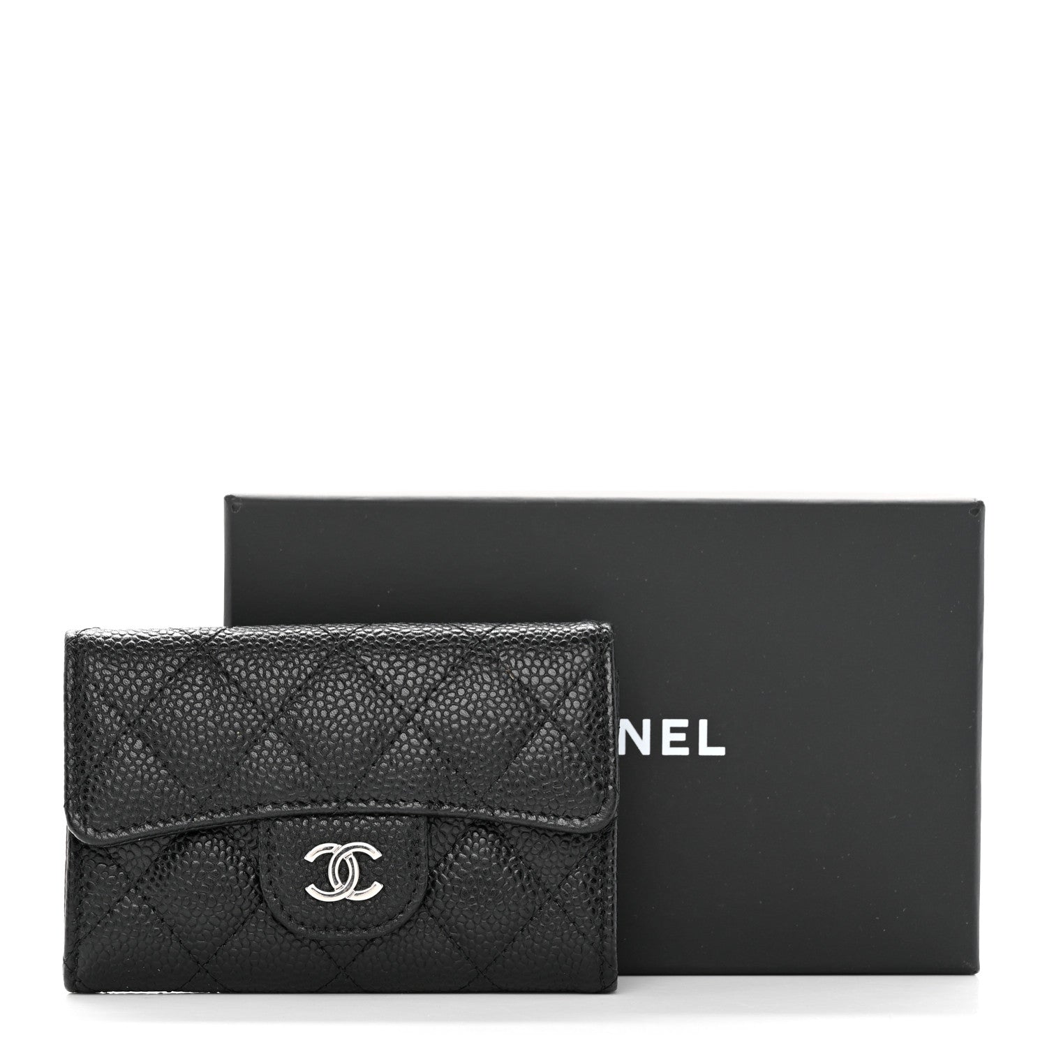 Chanel Caviar Quilted Flap Card Holder Wallet Black 9 of 9