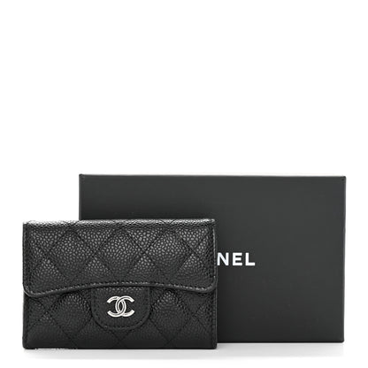Chanel Caviar Quilted Flap Card Holder Wallet Black 9 of 9