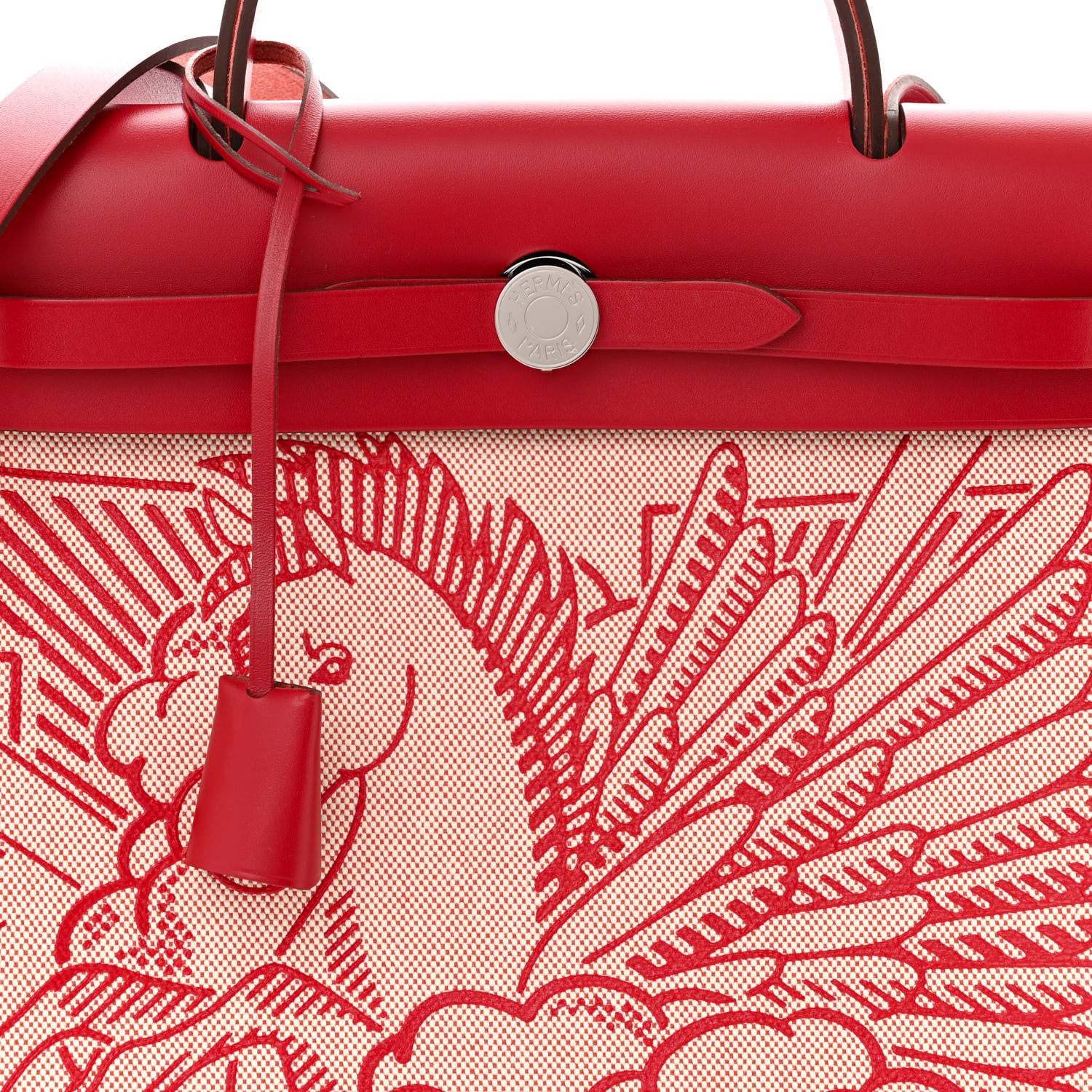Hermes Vache Hunter Toile Pegase Pop Herbag Zip Retourne 31 PM Rouge Piment 9 of 12