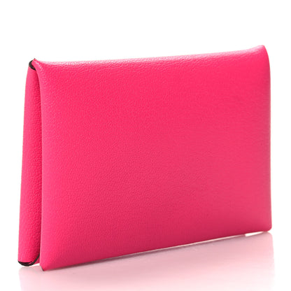 Hermes Chevre Chamkila Calvi Card Case Rose Pop 3 of 9
