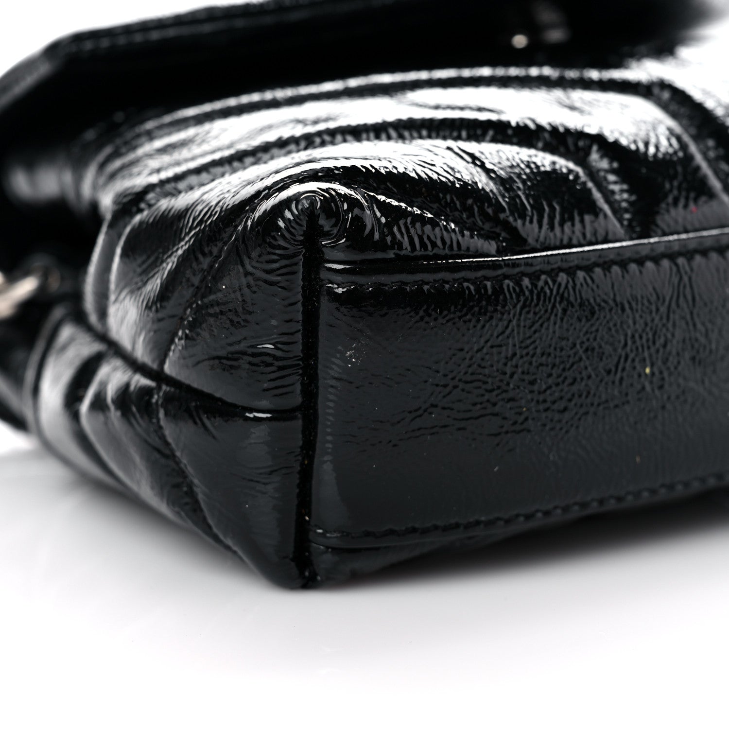 Saint Laurent Patent Y Quilted Monogram Toy Loulou Crossbody Bag Black 10 of 13