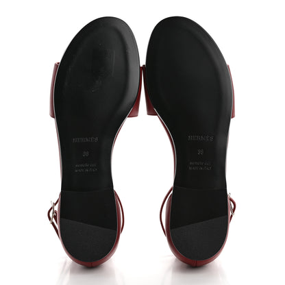 Hermes Calfskin Desiree Sandals 38 Rouge H 5 of 9