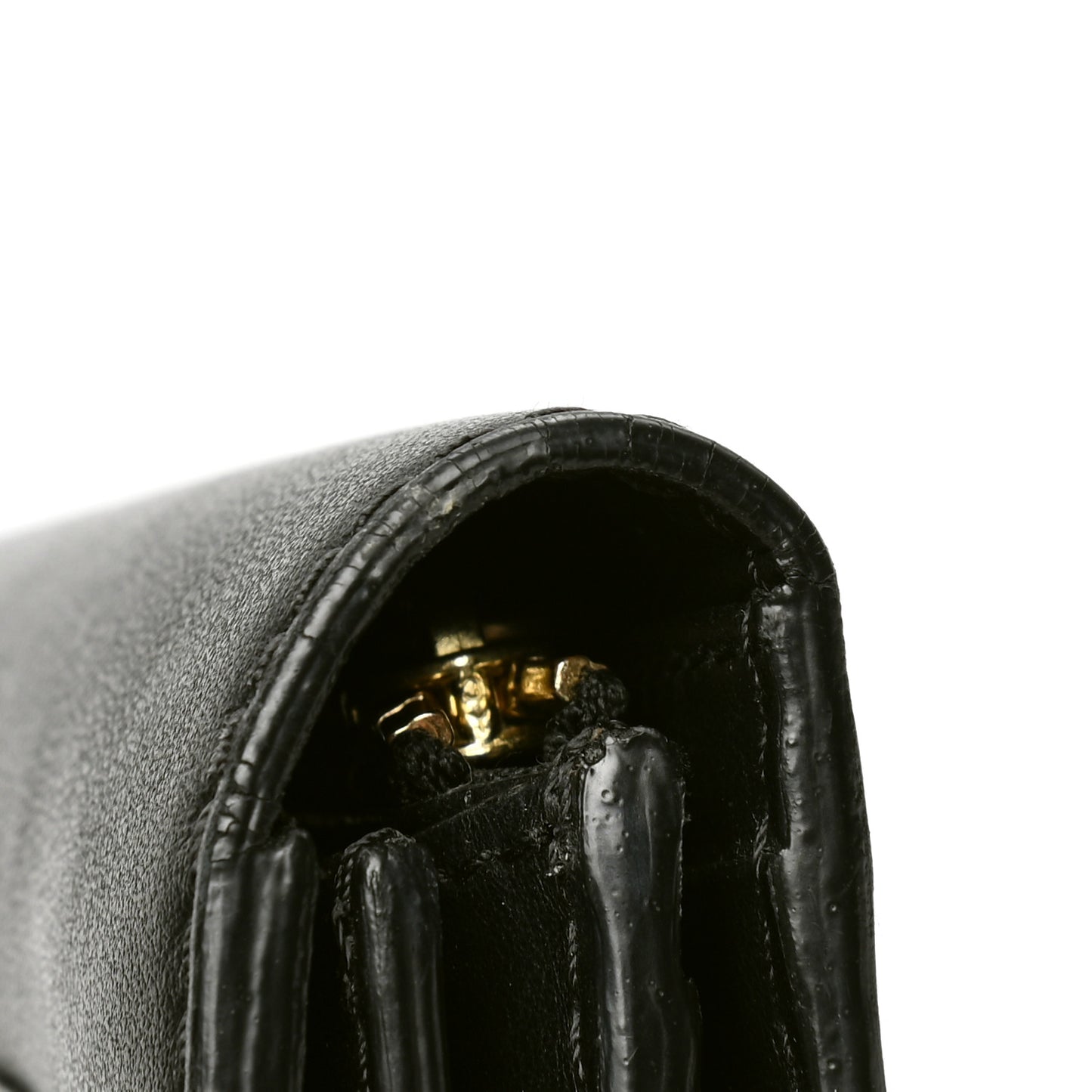 Grain Calfskin Continental Wallet Black