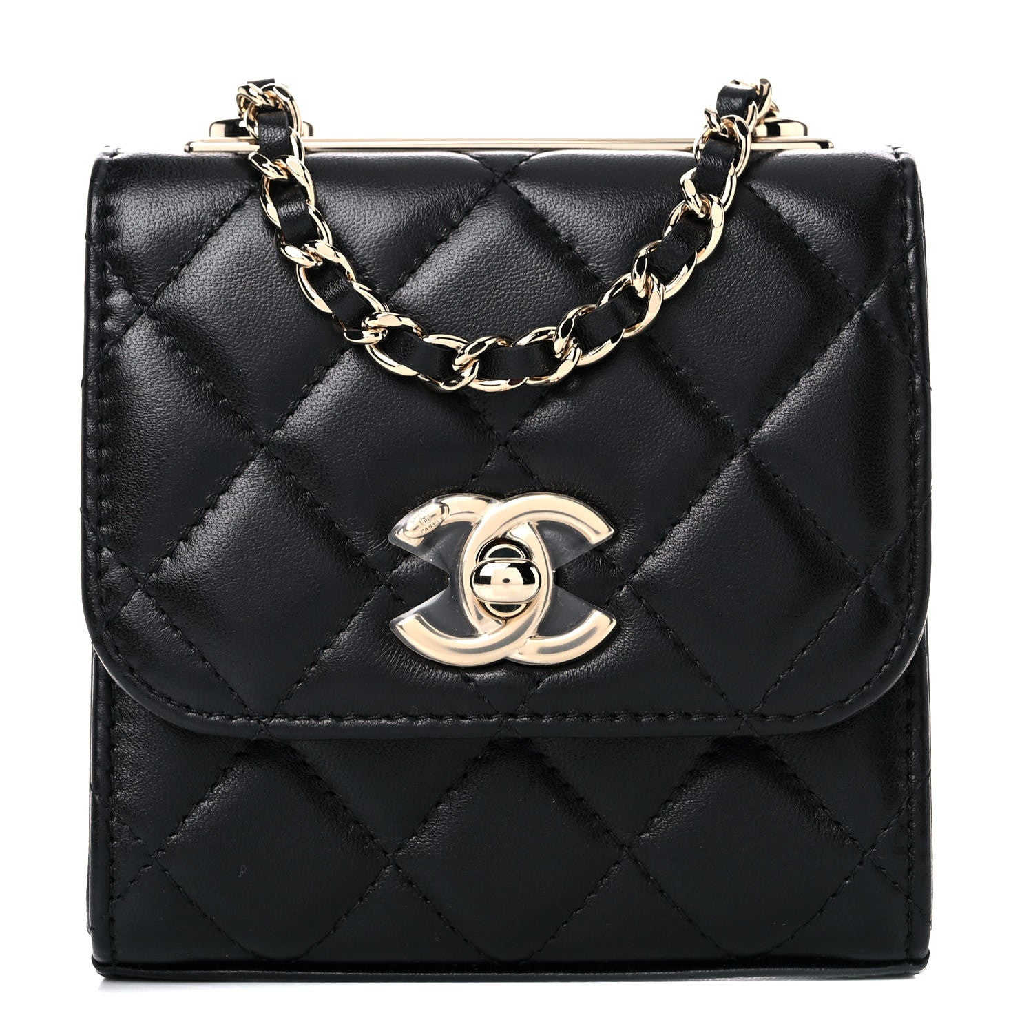 Chanel Lambskin Quilted Mini Trendy CC Chain Wallet Black 1 of 10