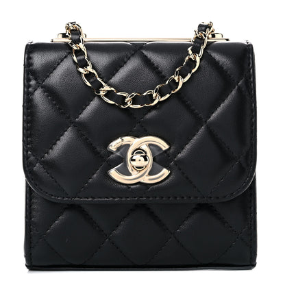 Chanel Lambskin Quilted Mini Trendy CC Chain Wallet Black 1 of 10