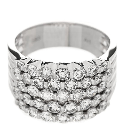 Parker & West by FASHIONPHILE 14K White Gold Diamond 1.90ctw Five Row Band Ring 53 6.25 7 of 10