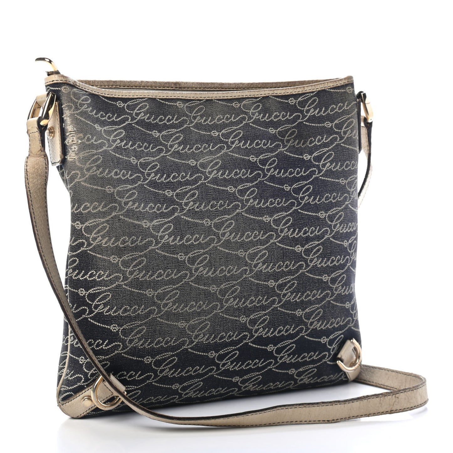Canvas Gucci Print Abbey Messenger Bag Blue