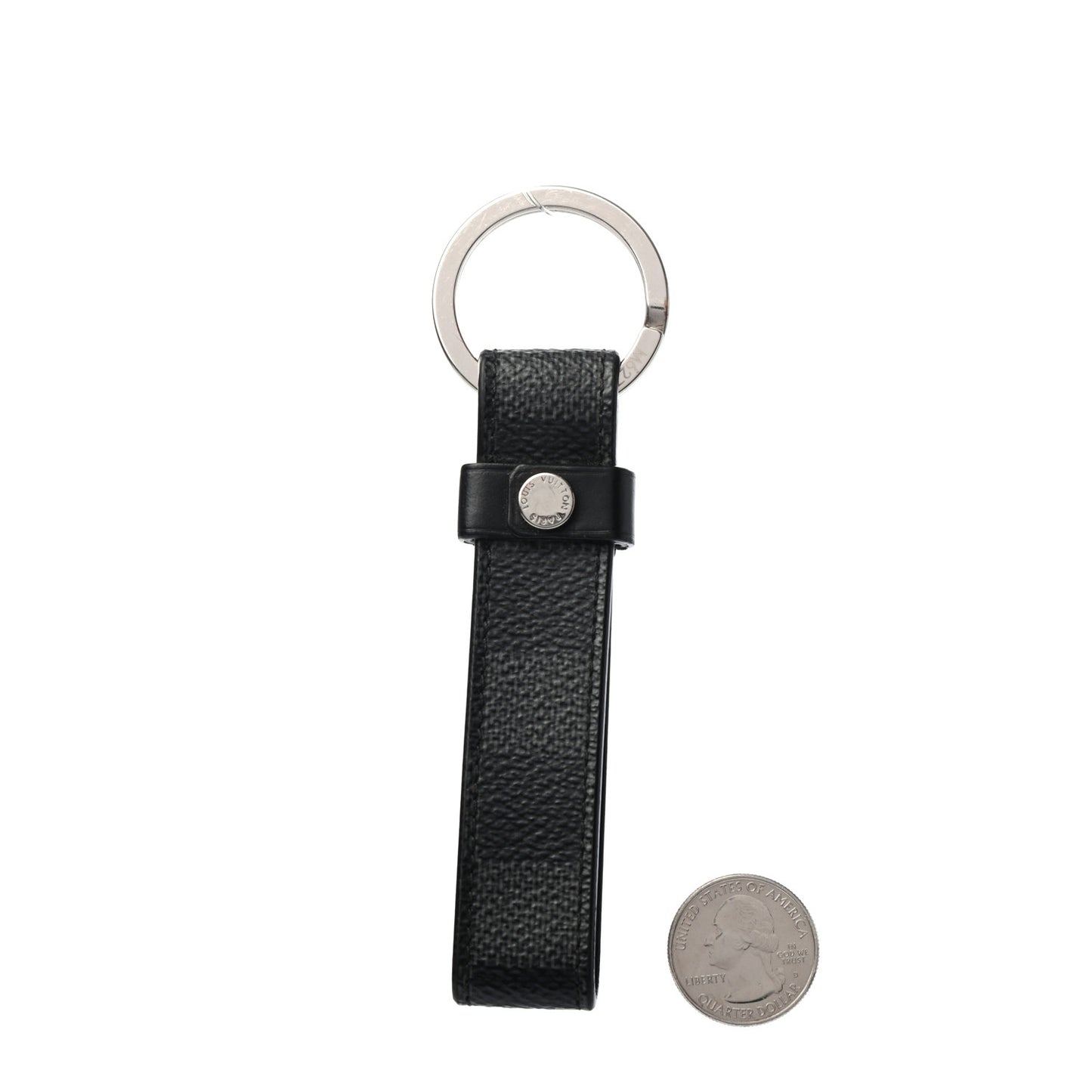 Damier Infini LV Dragonne Key Holder Onyx