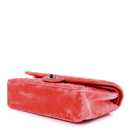 Chanel Velvet Quilted Medium Double Flap Coral 10 of 12