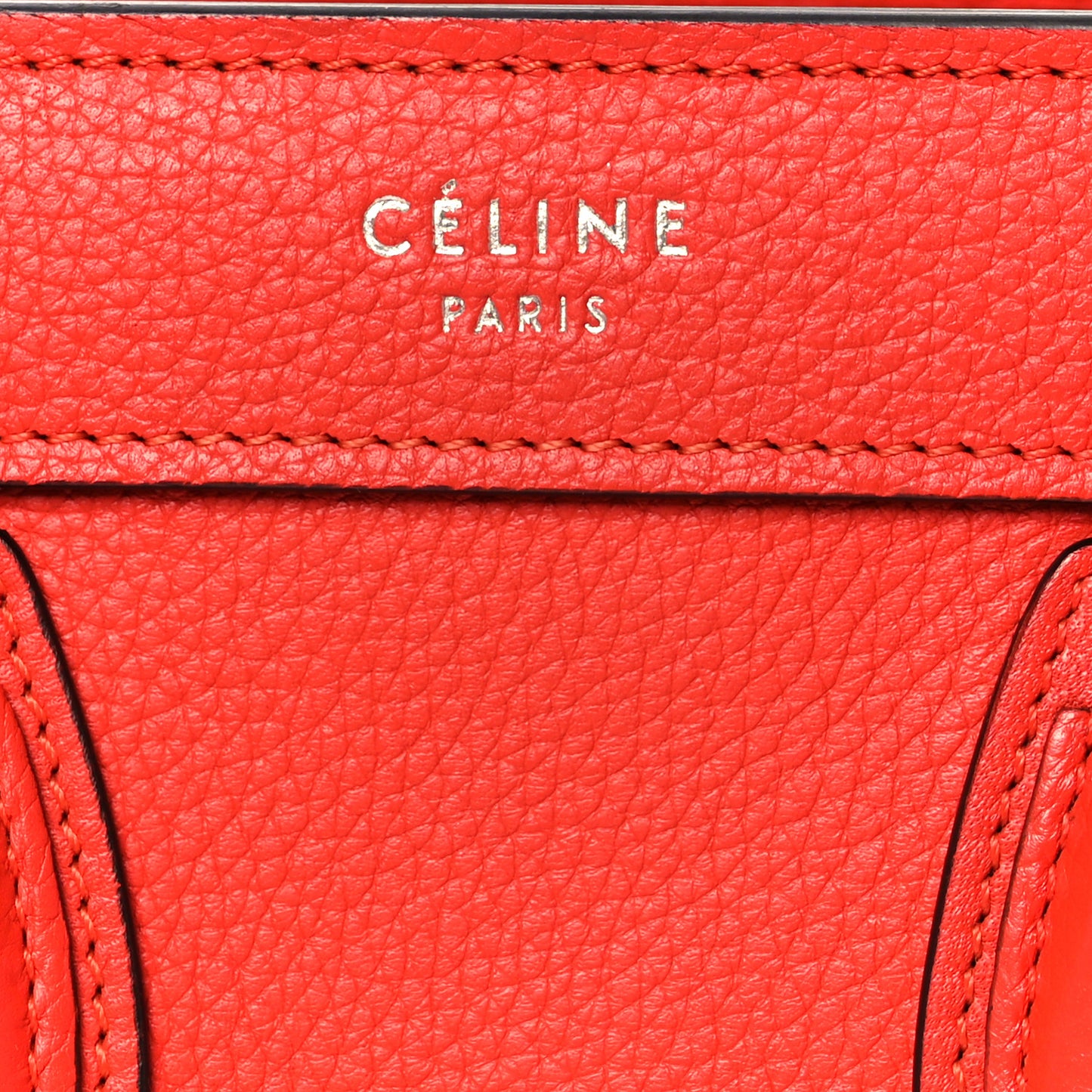 Drummed Calfskin Nano Luggage Vermillion